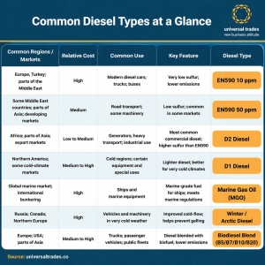 Common types of diesel at a glance