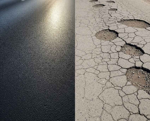 High-Quality vs. Low-Quality Bitumen | تفاوت‌های قیر با کیفیت و قیر بی‌کیفیت | البيتومين عالي الجودة مقابل الرديء