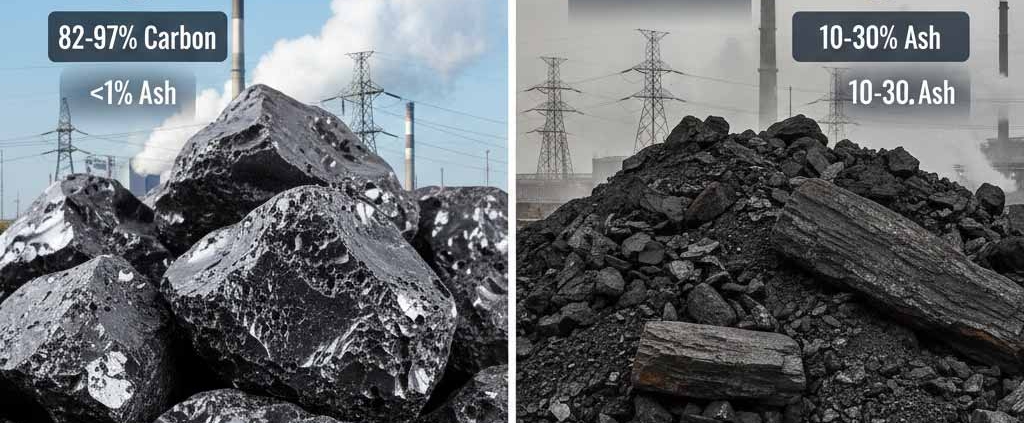 Petroleum Coke (Petcoke) vs. Coal | مقایسه کک نفتی و زغال سنگ | فحم الكوك النفطي مقابل الفحم
