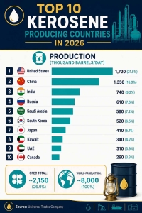 Table of Top 10 -Kerosene Producing Countries 2026