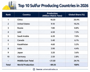 Top 10 Sulfur Producing Countries