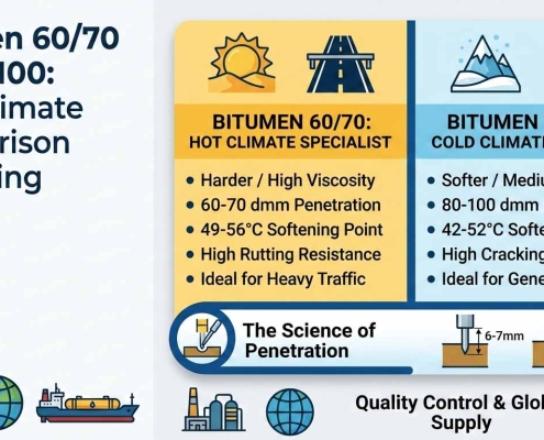 Bitumen 60/70 vs. 80/100 | مقایسه قیر ۶۰/۷۰ و ۸۰/۱۰۰ | مقارنة شاملة بين البيتومين 60/70 و 80/100