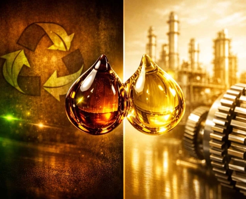 Recycled Base Oil vs Virgin Base Oil | مقایسه روغن پایه بازیافتی (Recycled) و روغن پایه ویرجین | مقارنة شاملة بين الزيوت الأساسية المعاد تكريرها والزيوت الأساسية البِكر