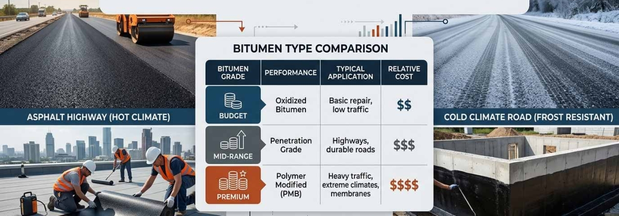 Simple Guide to Choosing the Right Bitumen | راهنمای ساده انتخاب قیر متناسب با پروژه | دليل مبسّط لاختيار نوع البيتومين المناسب