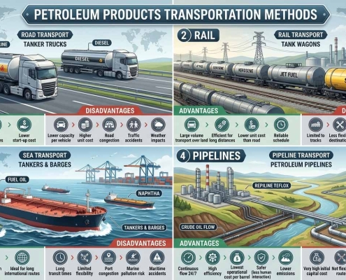 Transportation Methods for Petroleum Products | روشهای حملونقل فرآوردههای نفتی | طرق نقل المشتقات النفطية