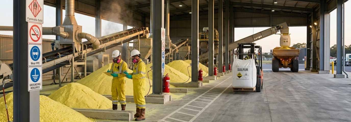 Sulfur Safety Guide | راهنمای ایمنی کار با گوگرد | دليل سلامة الكبريت